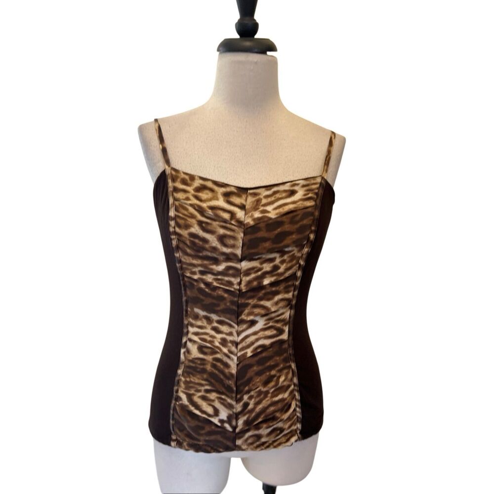Cache Women's Leopard Print Adjustable Strap Silk… - image 1